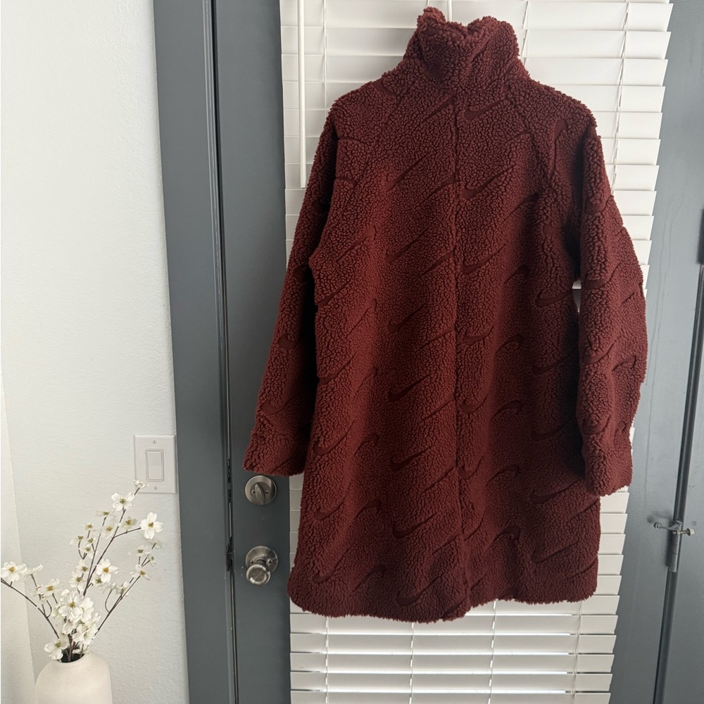Nike Women's Brown Fleece Coat - Picture 6 of 6
